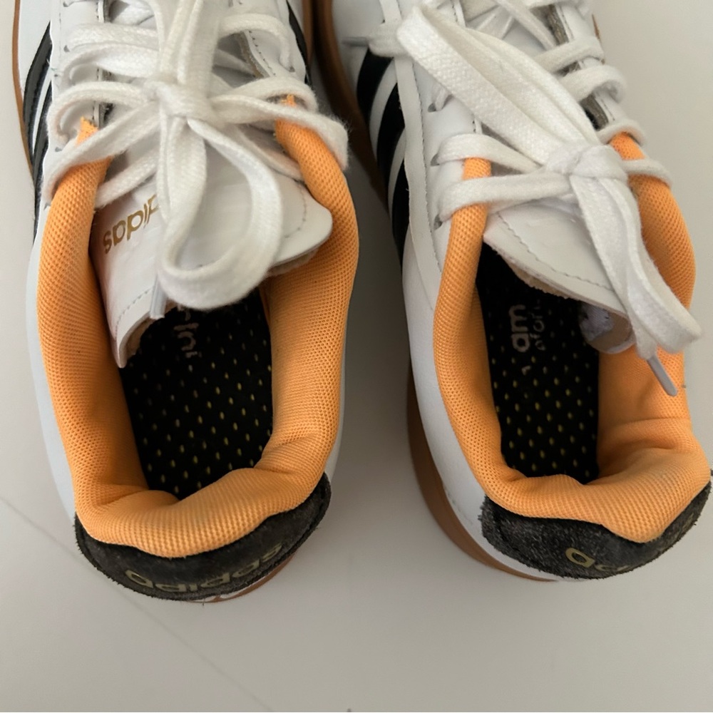 Adidas White Flash Orange Grand Court Alpha Tennis Low Leather Sneaker size 7.5 - Picture 7 of 9